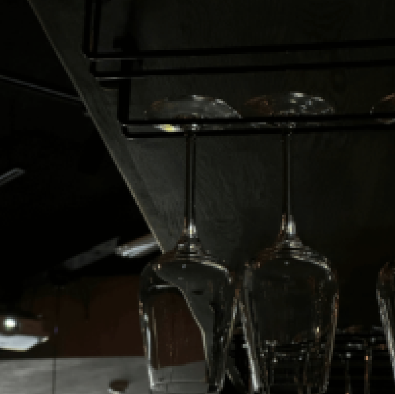 Glassware in shadow